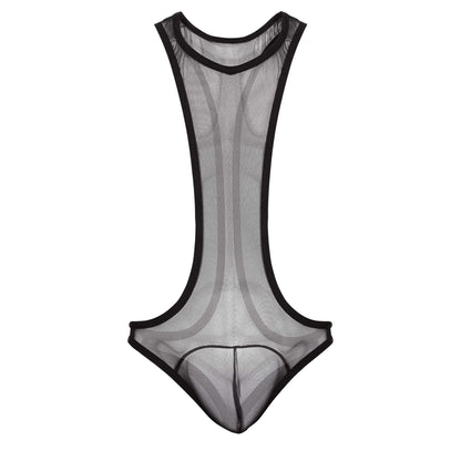 Bodysuit masculino sexy transparencia
