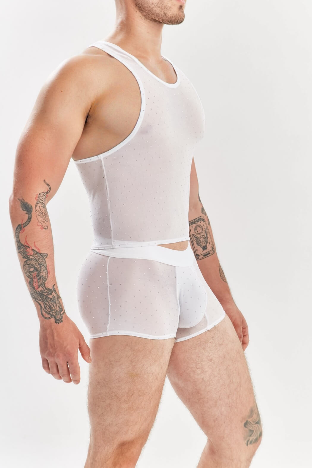 Boxer trunk corto hombre plata