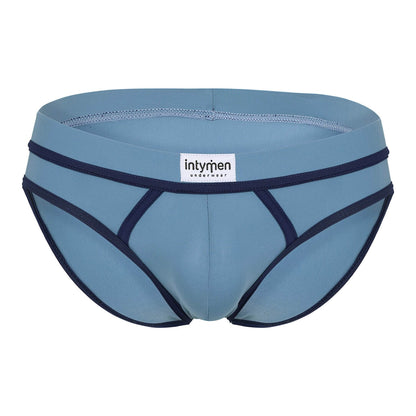 Brief azul liso Intymen con bordes azul oscuro y logo frontal