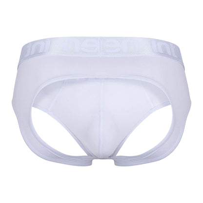 Jockstrap blanco Intymen con pretina blanca visto de atrás.