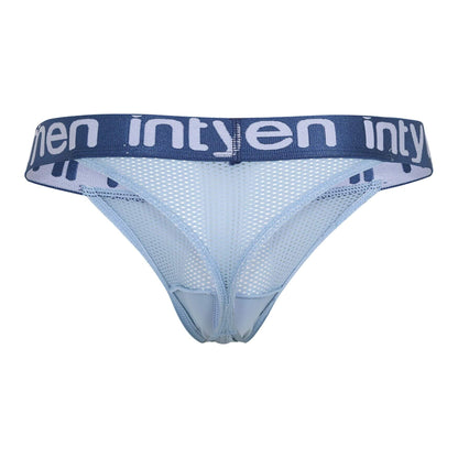 Thong azul Intymen de malla con pretina elástica